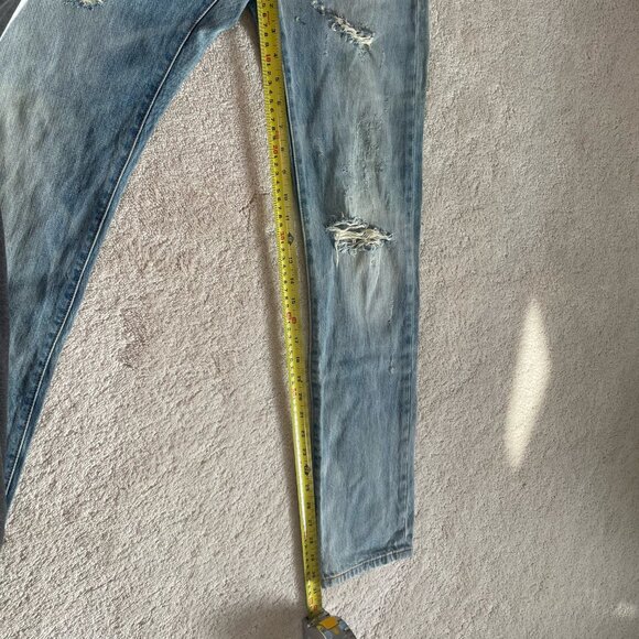 Women's Levi's 501 Blue Jeans W26 L28 Light Wash Button Fly - Picture 6 of 9